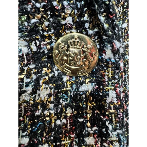 Kerri Rosenthal NWT Happy Hour Boucle Blazer Size Small in Black/Multi Tweed - Picture 3 of 9